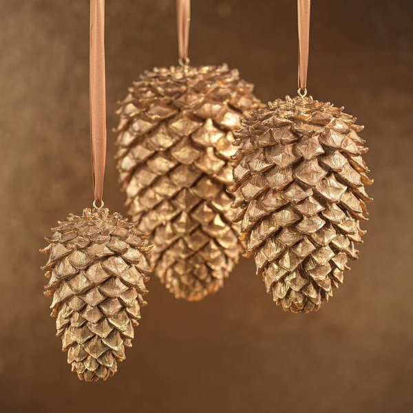 Zodax Golden Decorative Pine Cone Decorative Accessory
