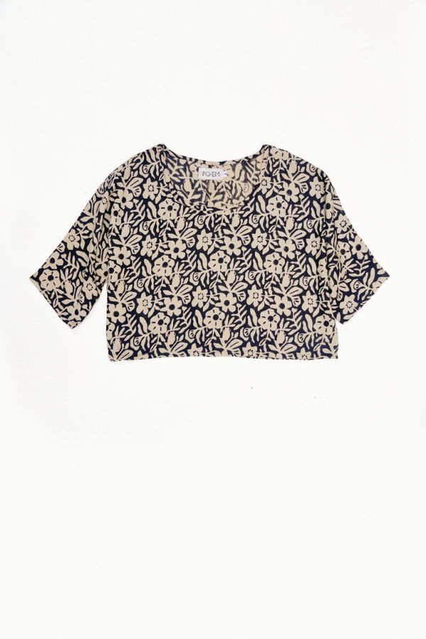 PO-EM Maker Top in Silky Garden Print