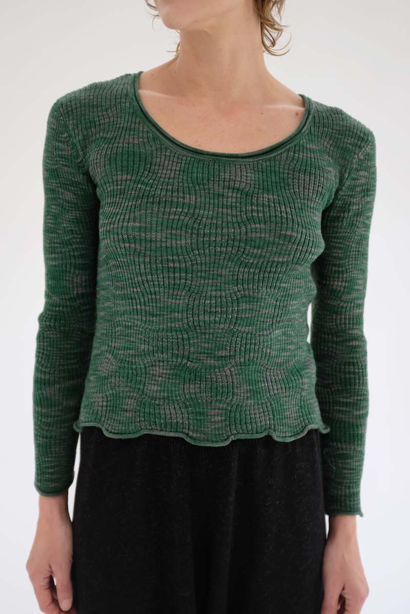Beklina Merino Spazio Scoop Sweater - Conifer Lava