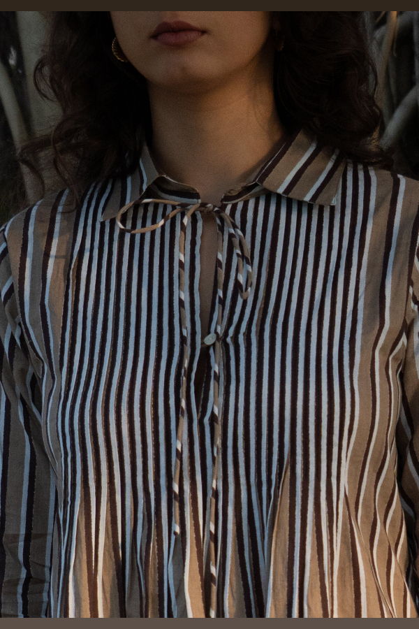 IKKIVI Akari Striped Dress - Brown