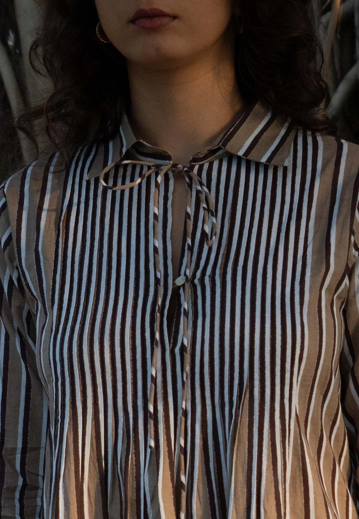 IKKIVI Akari Striped Dress - Brown - Image 2 of 8