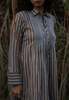 IKKIVI Akari Striped Dress - Brown - Thumbnail 5
