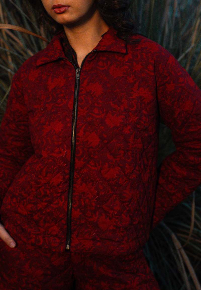 IKKIVI Ember Quilted Jacket - Red