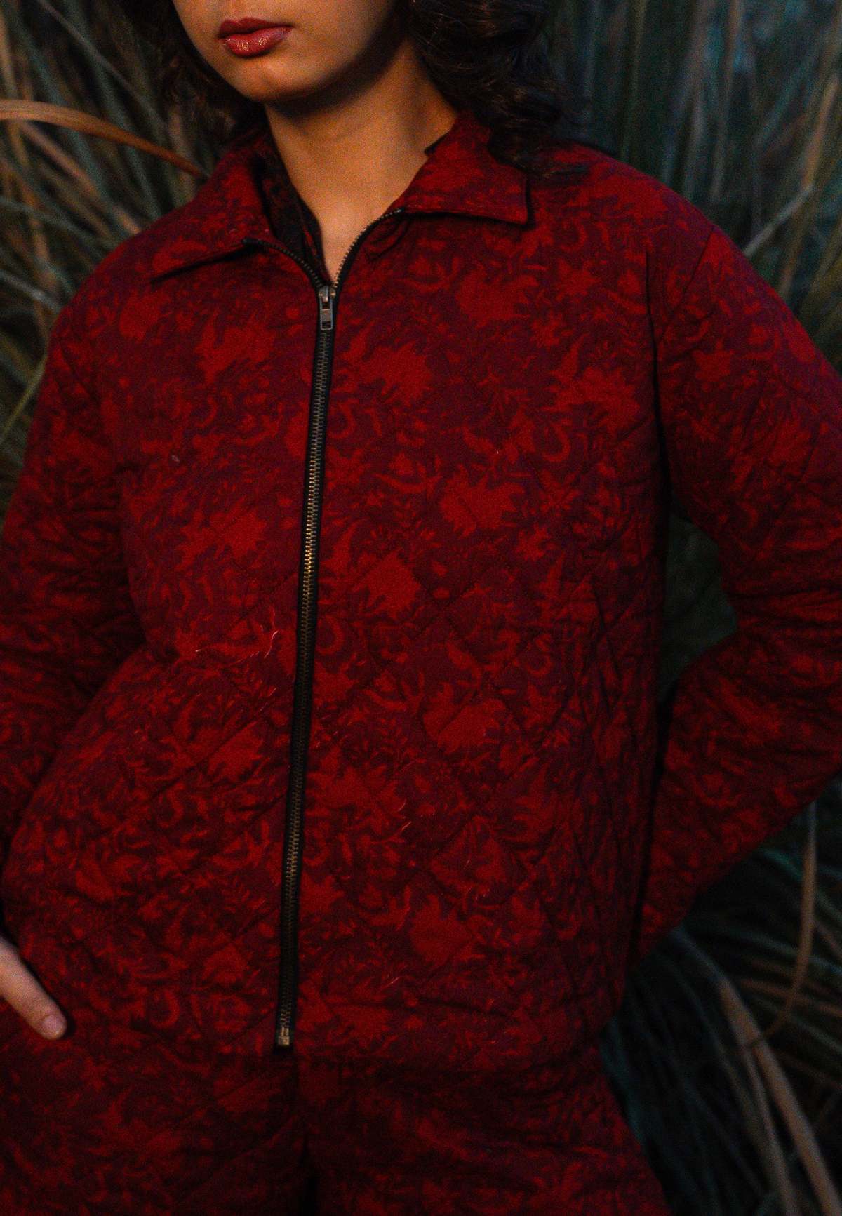 IKKIVI Ember Quilted Jacket - Red - Image 3 of 7