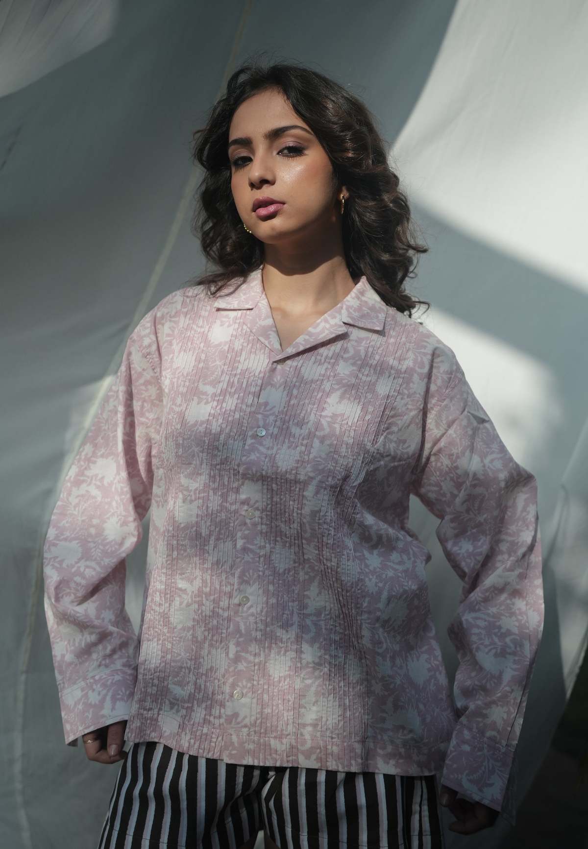 IKKIVI Kiro Cuban Collared Shirt - Blush Pink - Image 1 of 10