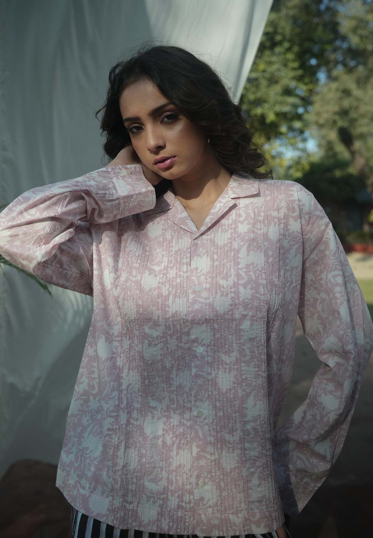 IKKIVI Kiro Cuban Collared Shirt - Blush Pink - Image 3 of 10