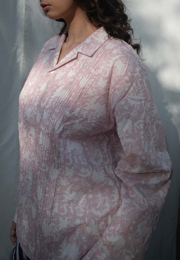 IKKIVI Kiro Cuban Collared Shirt - Blush Pink