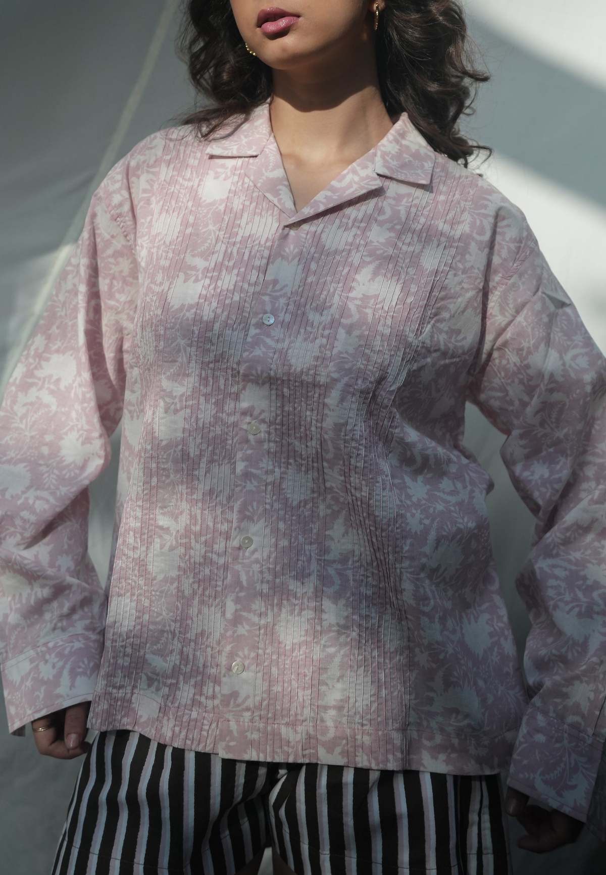 IKKIVI Kiro Cuban Collared Shirt - Blush Pink - Image 8 of 10