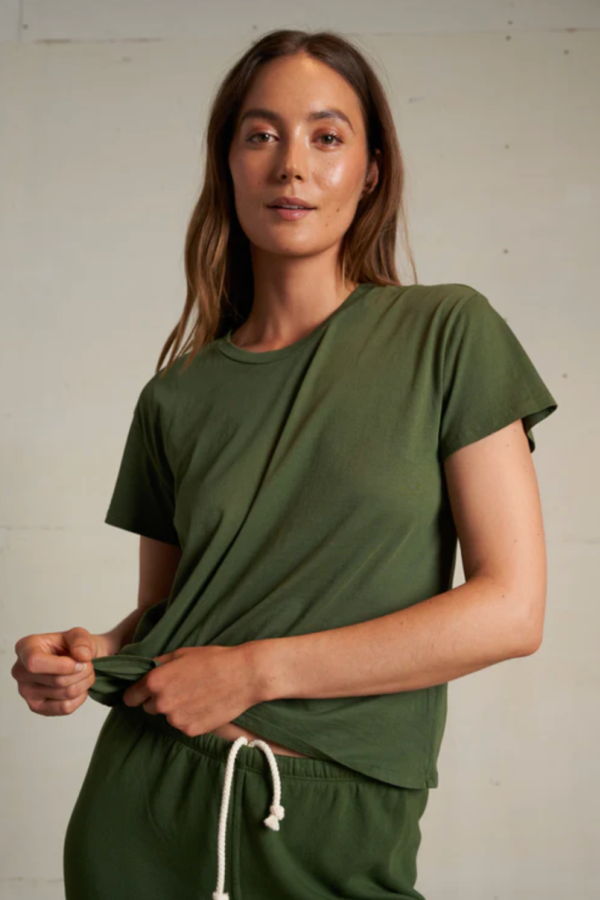 PERFECTWHITETEE Harley Boxy Crew Tee - Fern Green