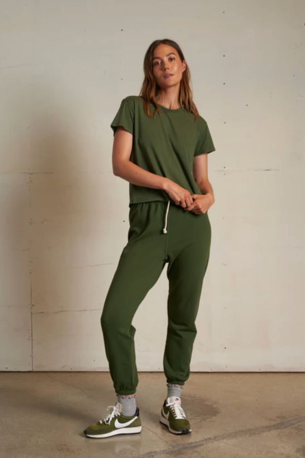 PERFECTWHITETEE Harley Boxy Crew Tee - Fern Green