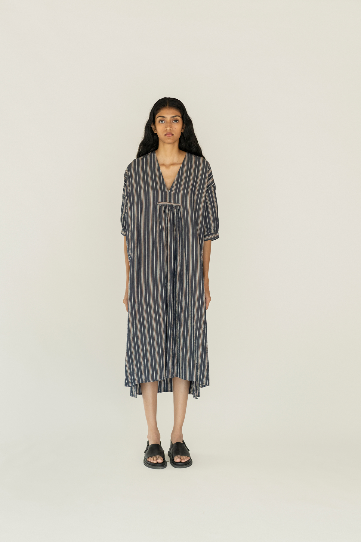 Runaway Bicycle Irene Dress - Indigo/White Stripe - Image 1 of 4