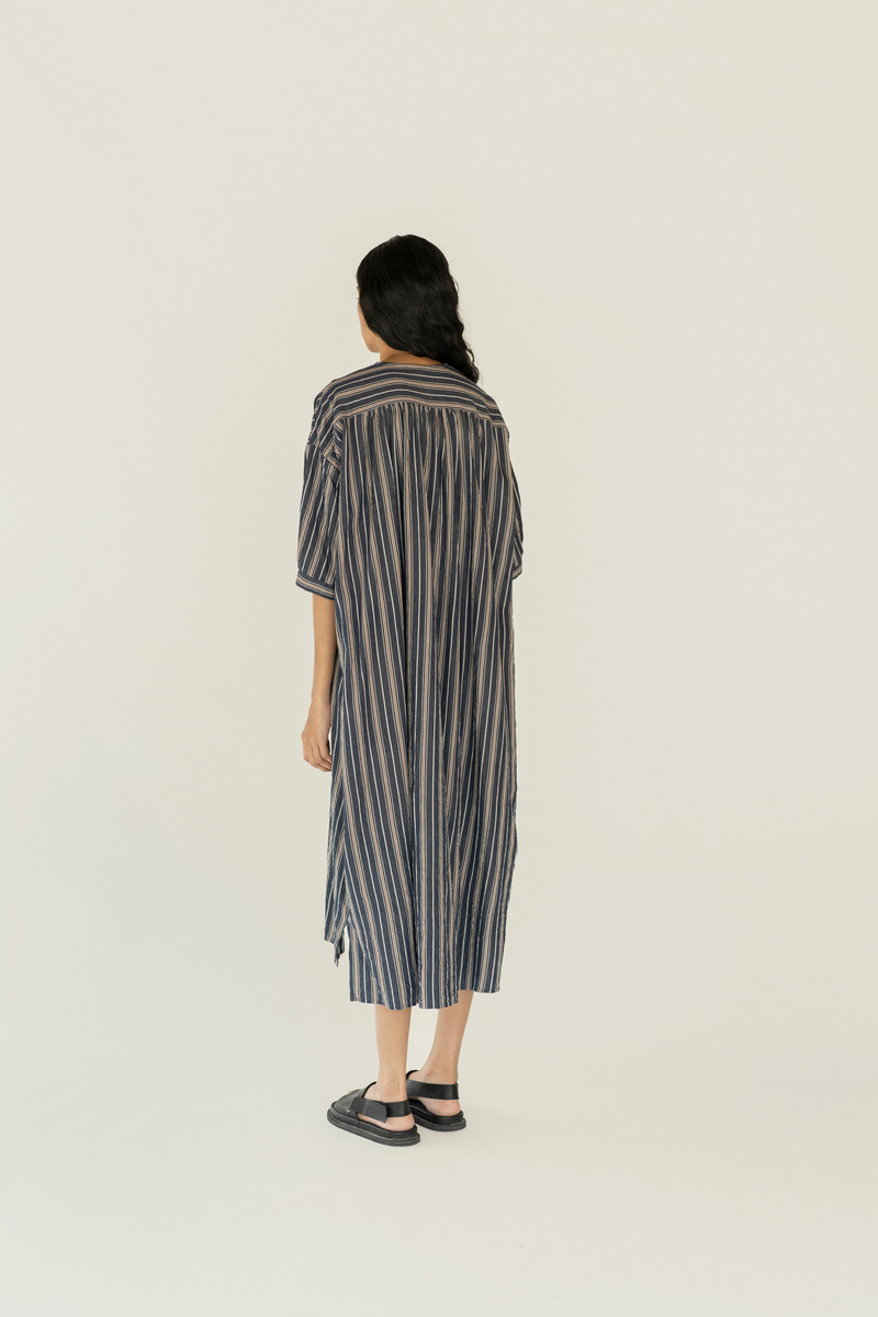 Runaway Bicycle Irene Dress - Indigo/White Stripe
