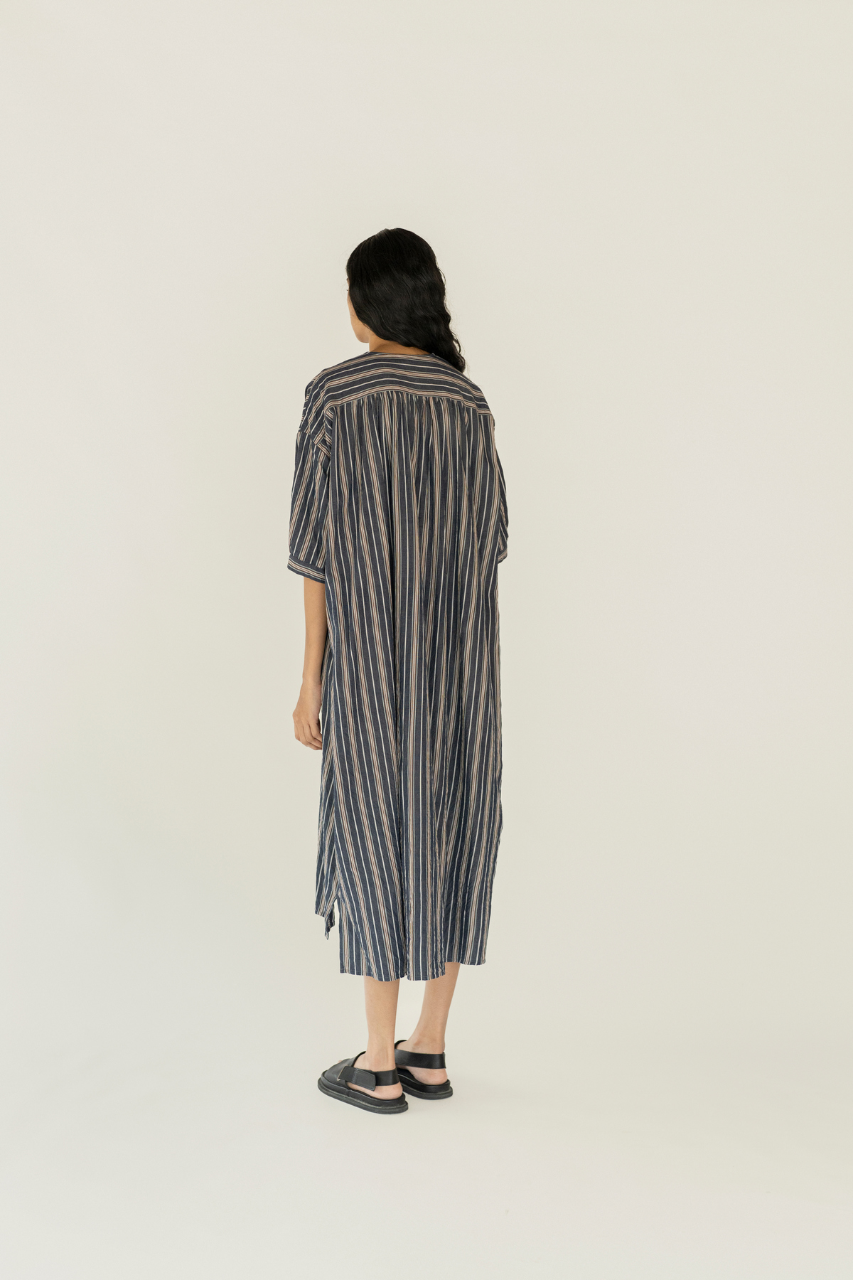 Runaway Bicycle Irene Dress - Indigo/White Stripe - Image 3 of 4