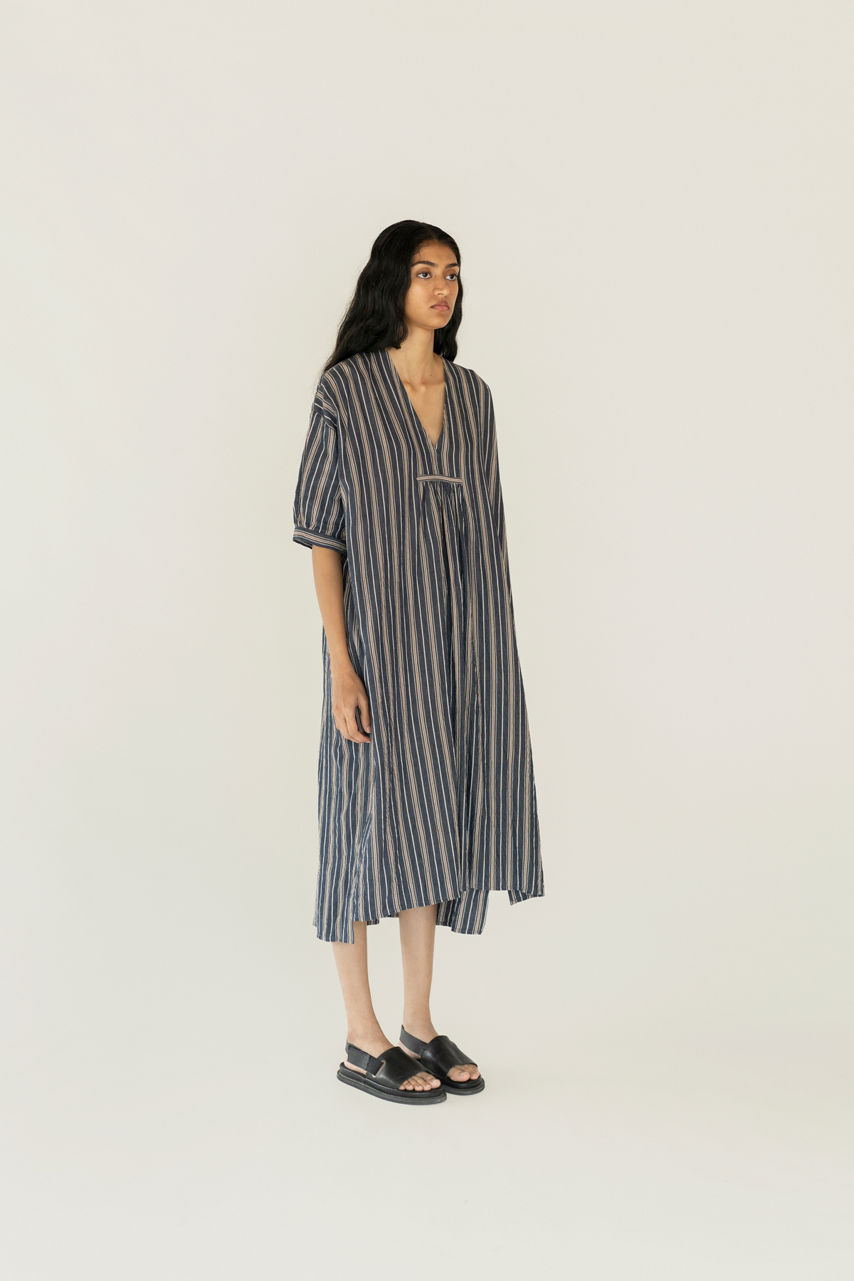 Runaway Bicycle Irene Dress - Indigo/White Stripe - Image 4 of 4