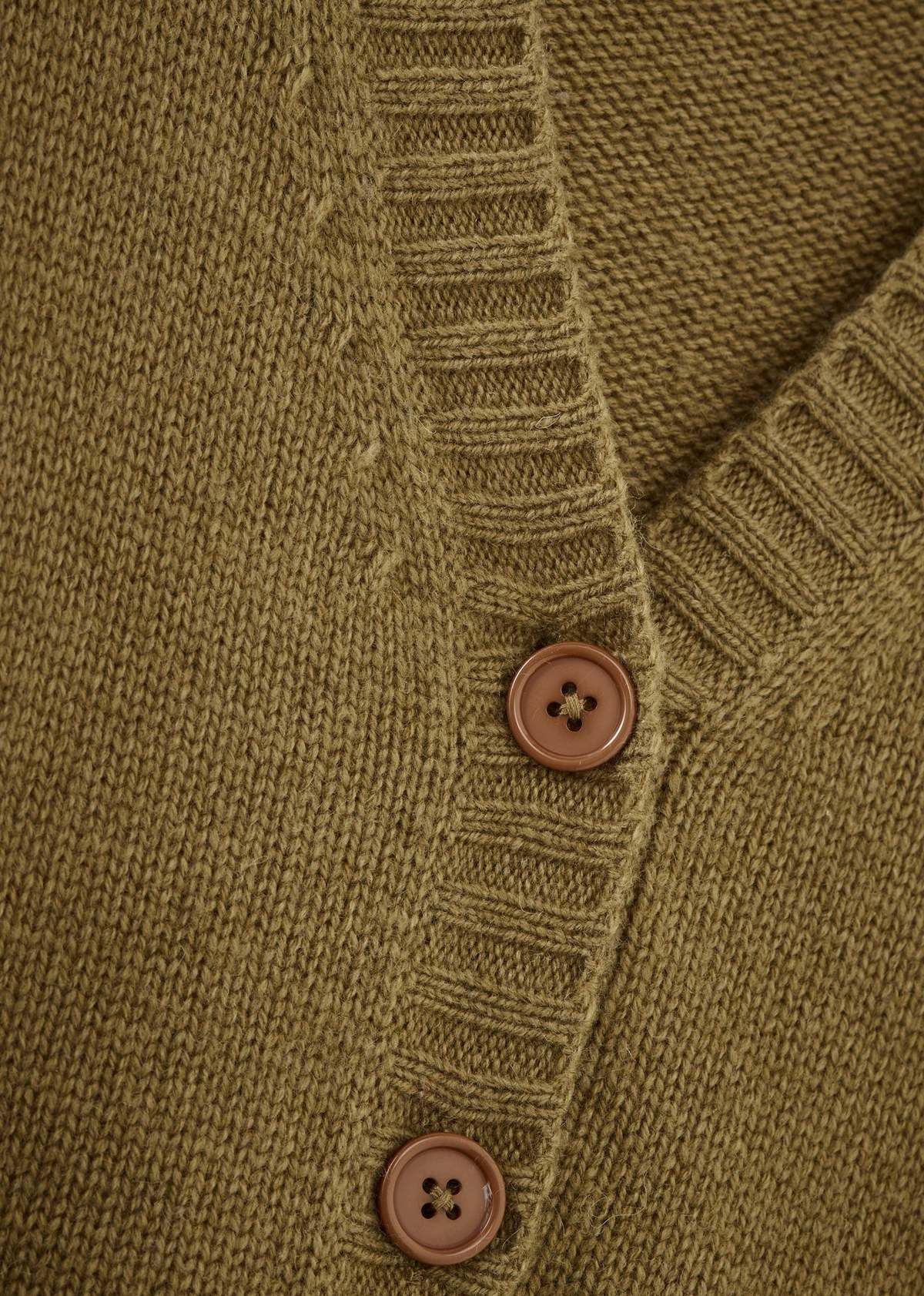 Kids Caramel COPPER CHILDREN'S WOOL MIX CARDIGAN - OLIVE - Image 2 of 2