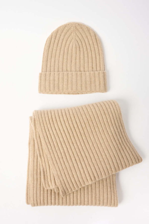 Arch4 The Solden and Fudgen Set Hat & Scarf Set - Taupe