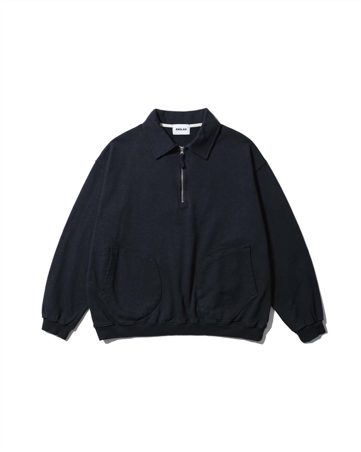 Anglan Boxing Pocket Collar Sweatshirt - Navy - Image 1 of 7