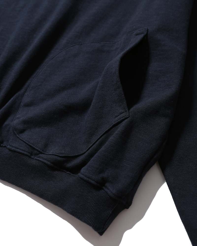 Anglan Boxing Pocket Collar Sweatshirt - Navy