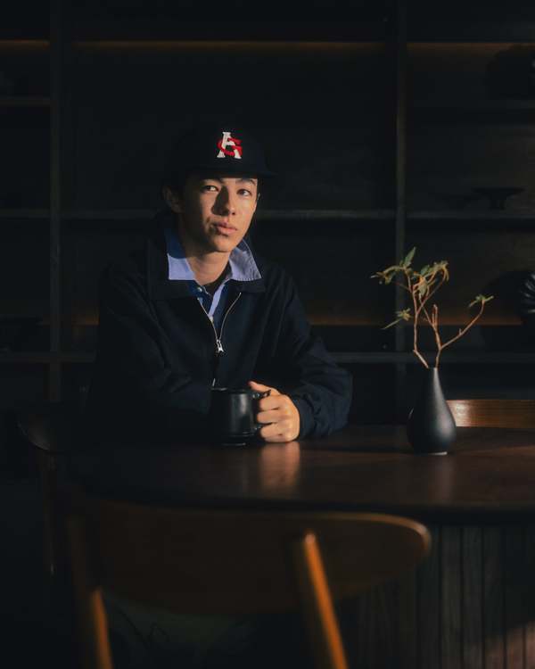 Anglan Boxing Pocket Collar Sweatshirt - Navy