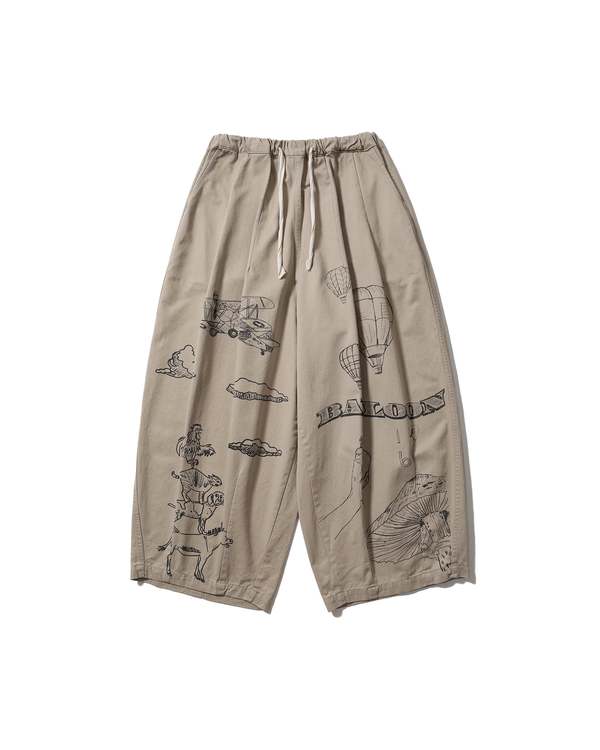 Anglan Painting Balloon Chino Pants - Beige