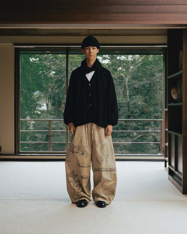 Anglan Painting Balloon Chino Pants - Beige