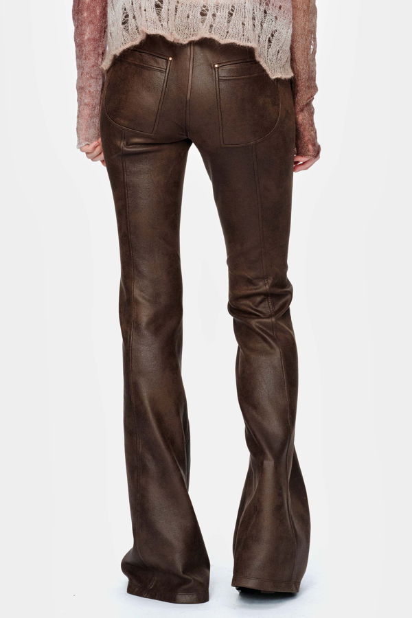Oude Waag Stretch Eco Leather Flared Pants