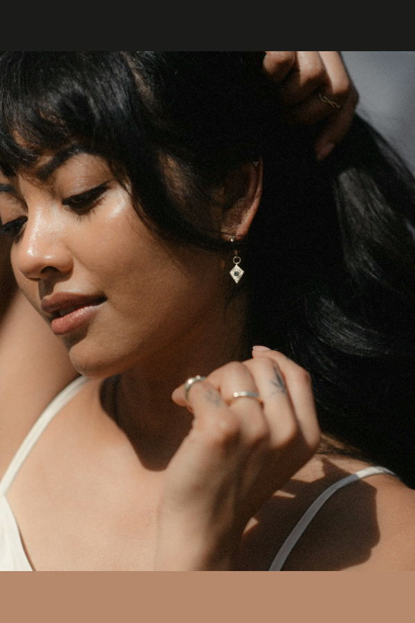 Unda Hoops with Sapphire Charms