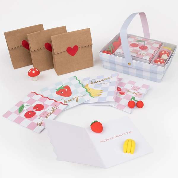 meri meri Fruit Basket Valentines Card Set