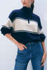 White + Warren Cashmere-Wool Quarter Zip Sweater - Navy - Thumbnail 1