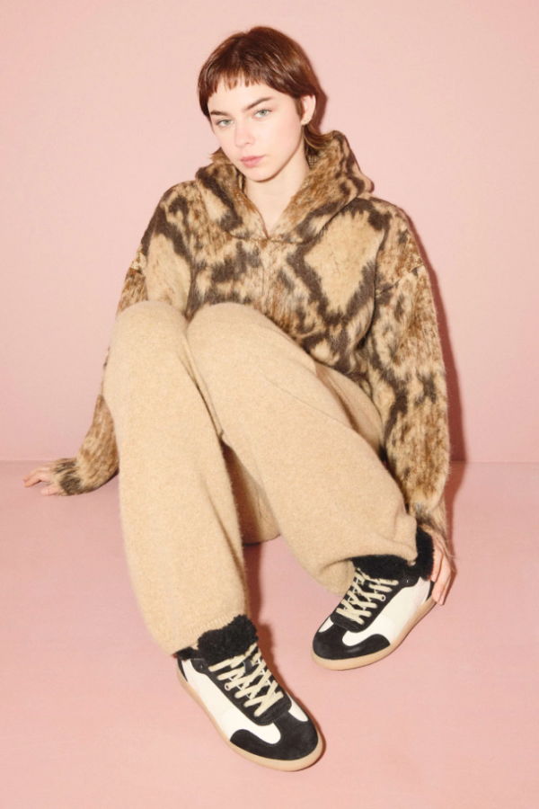 Freda Salvador Jackie Shearling Sneaker - Black Suede