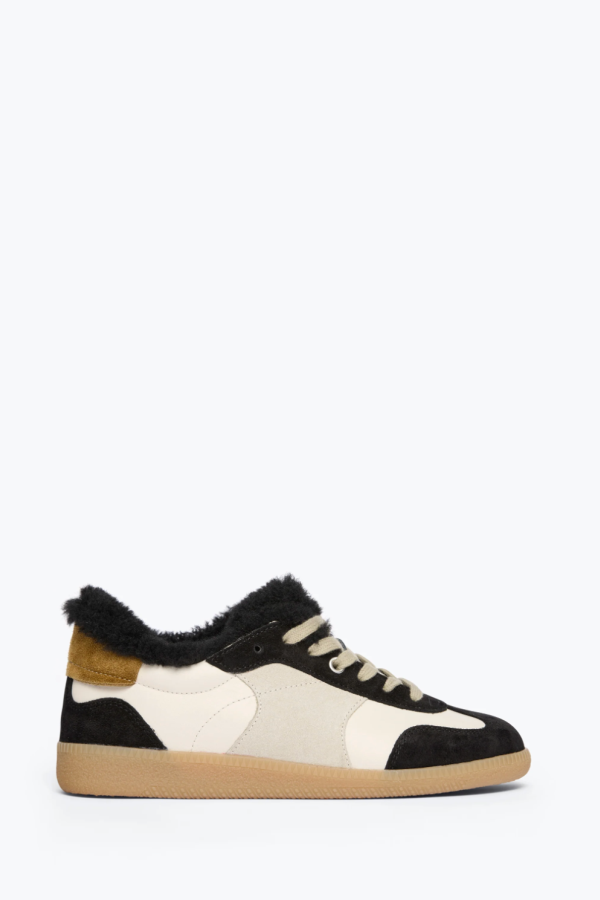 Freda Salvador Jackie Shearling Sneaker - Black Suede