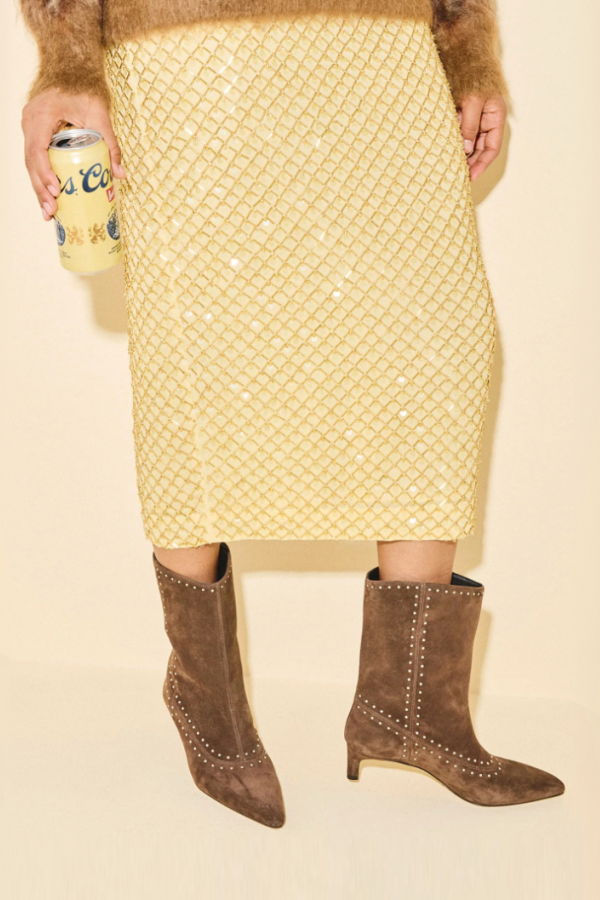 Freda Salvador Tricia Studded Suede Boot - Teddy Brown