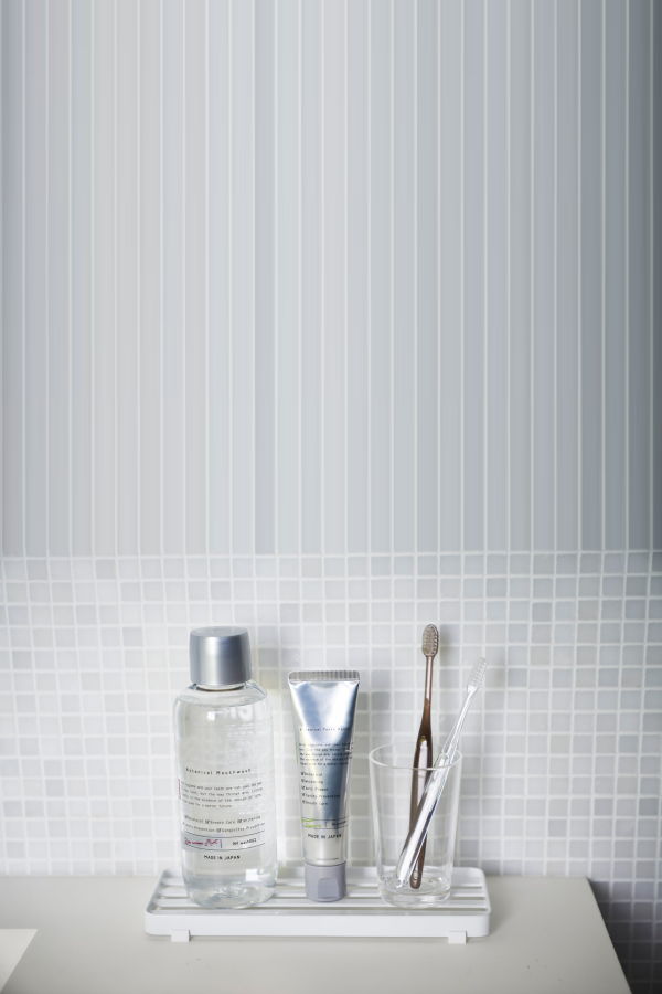 Yamazaki Home Slotted Bathroom Tray - Steel