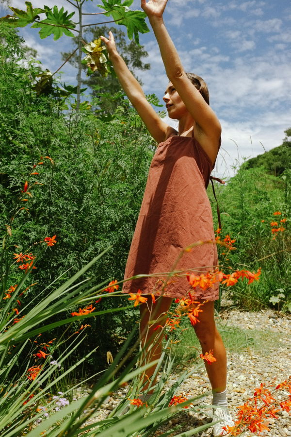 Mimi Holvast Two Tie Dress Cedar Organic Cotton Dress