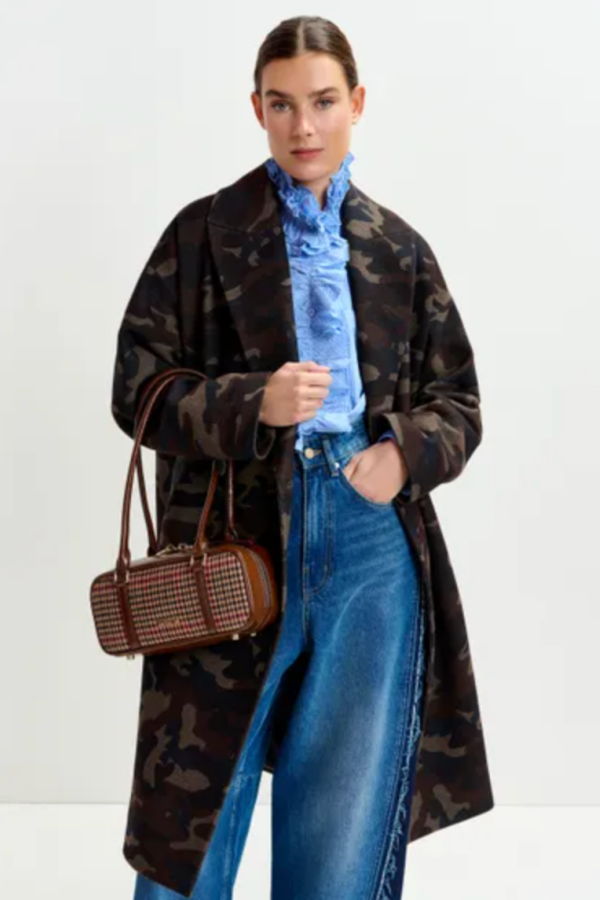 Essentiel Antwerp Imperfection Camo Coat - Camouflage