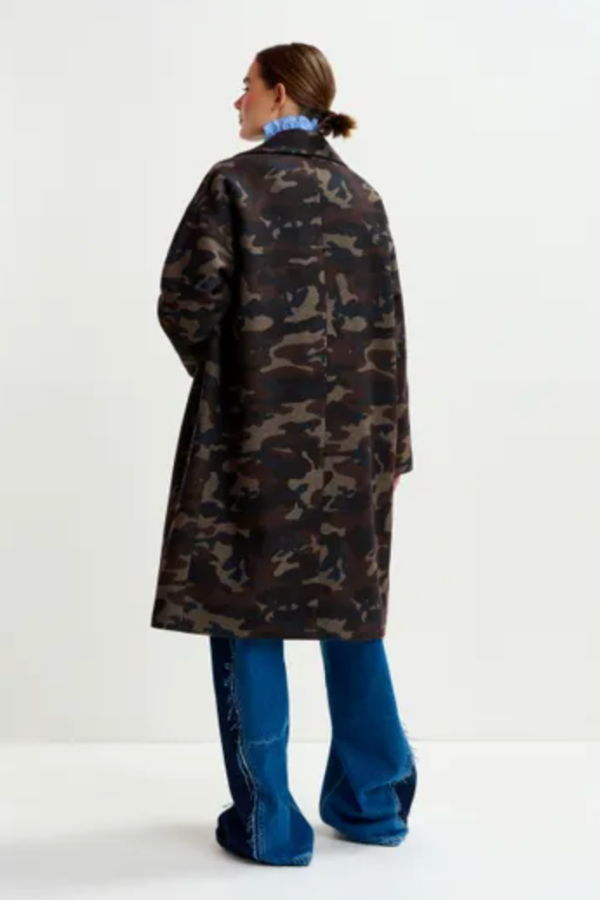 Essentiel Antwerp Imperfection Camo Coat - Camouflage