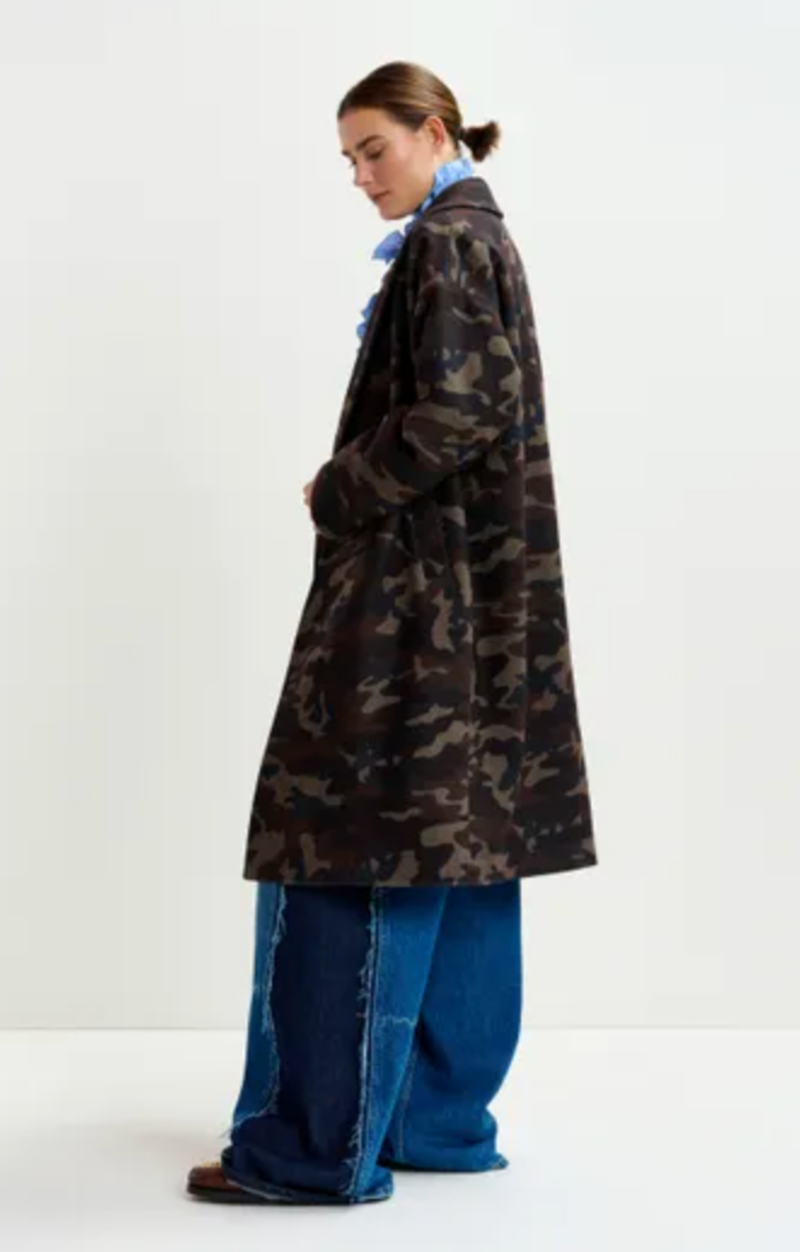 Essentiel Antwerp Imperfection Camo Coat - Camouflage