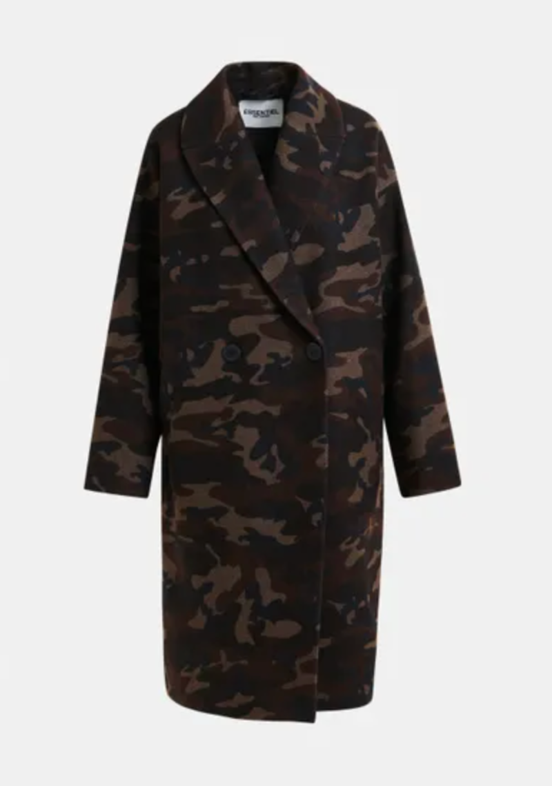 Essentiel Antwerp Imperfection Camo Coat - Camouflage