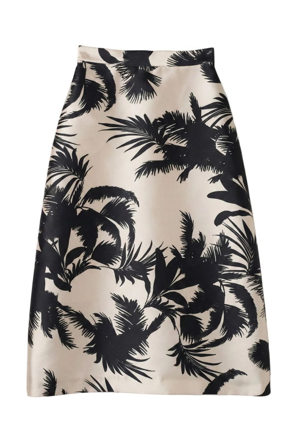 LUNATICA Palm Beige Skirt - Beige/Black