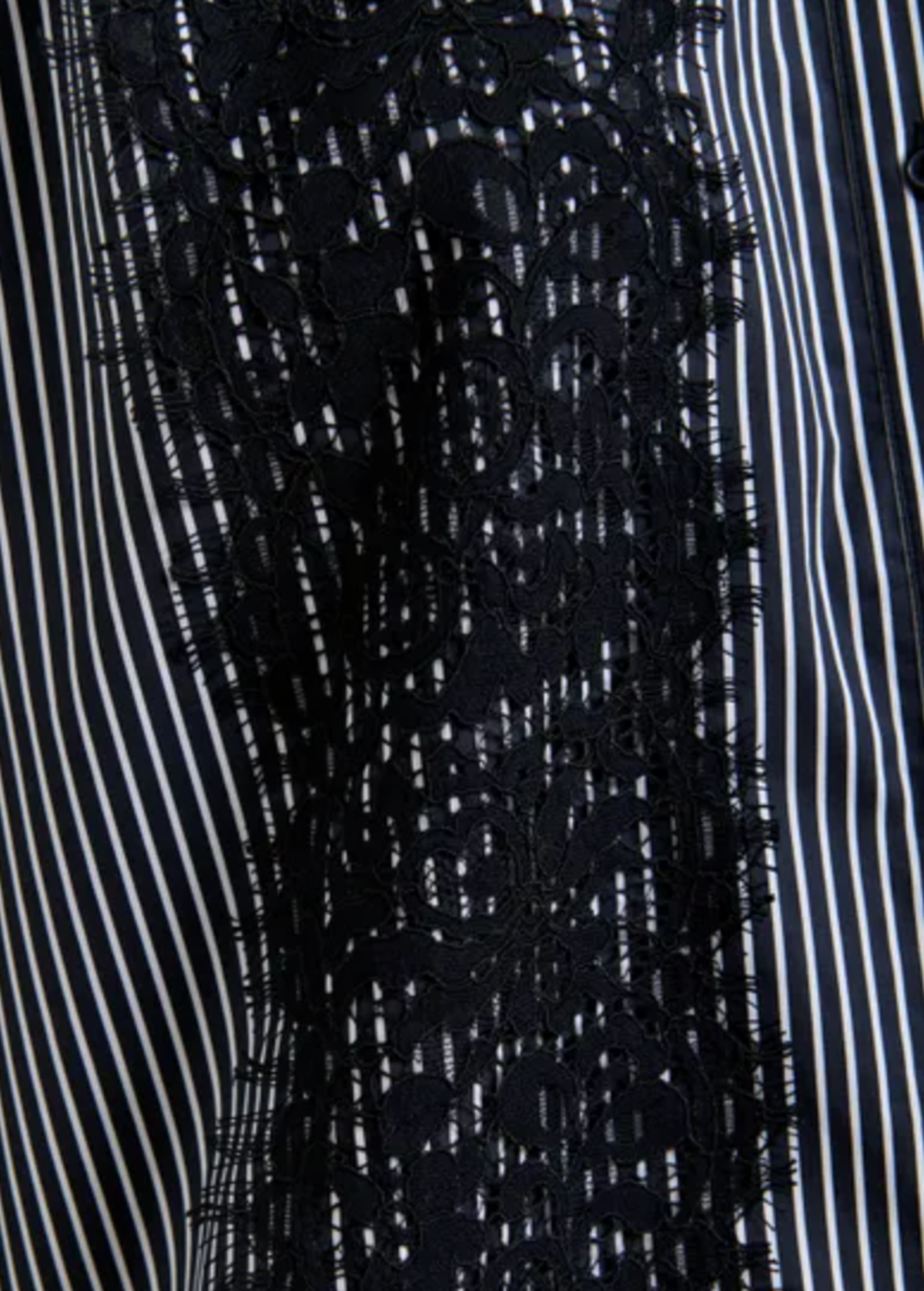 Essentiel Antwerp Isan Lace Trim Button Down Top - Black - Image 6 of 8