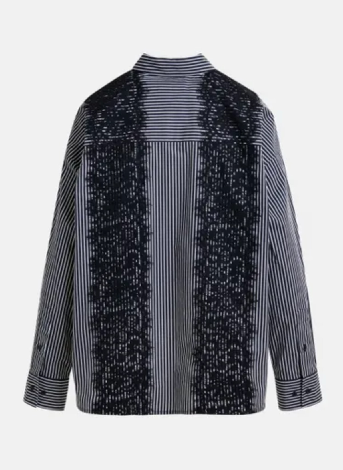 Essentiel Antwerp Isan Lace Trim Button Down Top - Black - Image 8 of 8