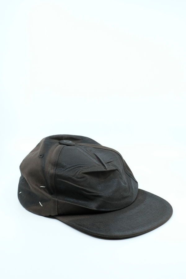 Maison Margiela Chocolate Foil-Print Crushed Hat