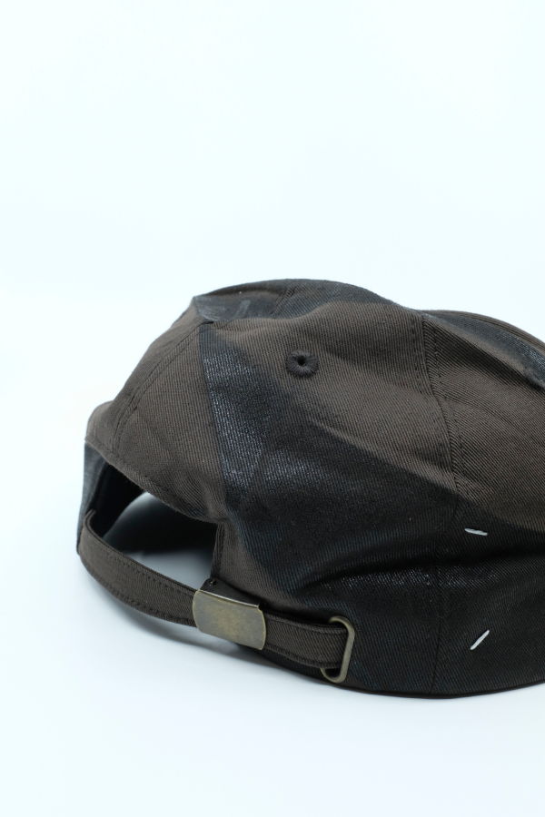 Maison Margiela Chocolate Foil-Print Crushed Hat