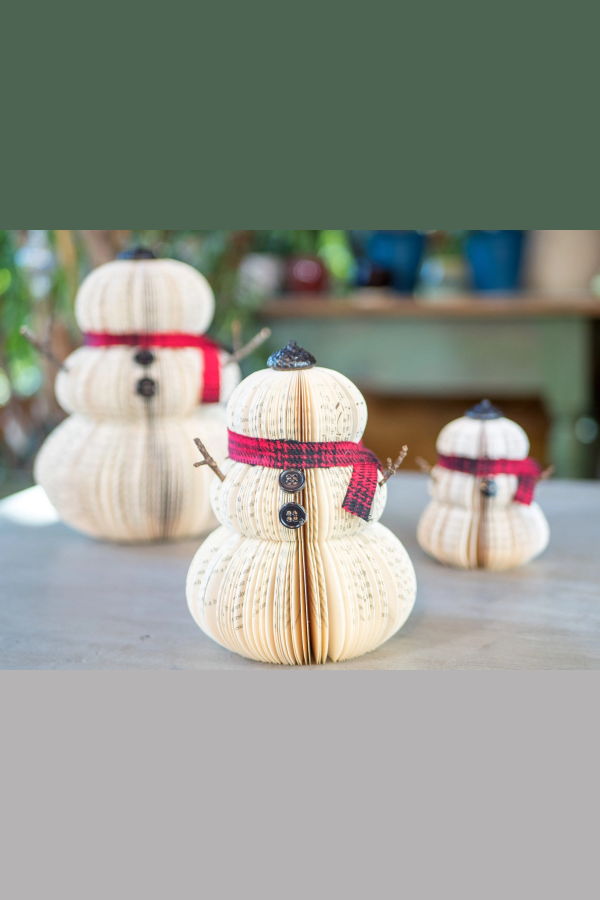 Root To Vine Medium Book Snowman Decoration