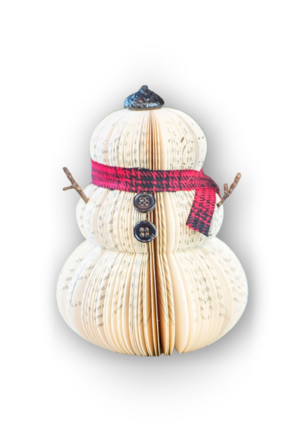 Root To Vine Medium Book Snowman Decoration