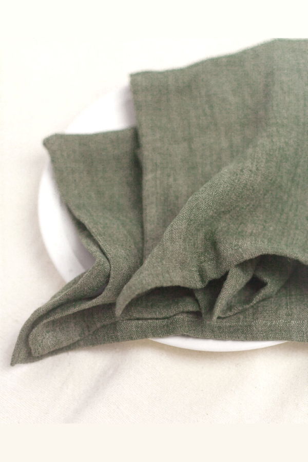Creative Women S/4 Stone Washed Linen Hemmed Dinner Napkins