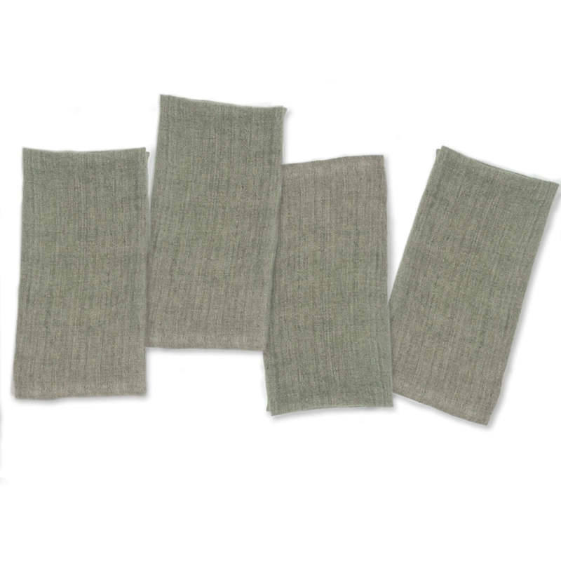 Creative Women S/4 Stone Washed Linen Hemmed Dinner Napkins