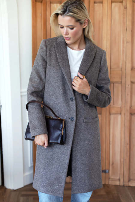 MJ Watson Felted Wool Oversized Coat - Grey | Garmentory