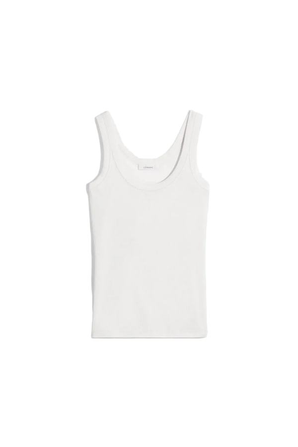 Lemaire Rib Tank Top In Jersey - Light Cream