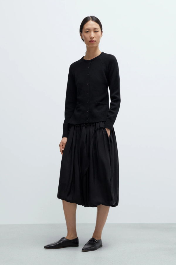 Cordera Merino Wool Open Back Cardigan - Black